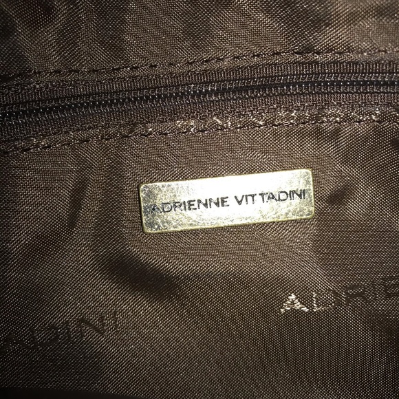 Tan Adrienne Vittadini clutch with studded strap - Picture 4 of 6